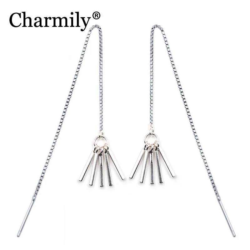 Подлинные серебряные серьги Charmily с кисточками висячие для вечерние НКИ и свадьбы