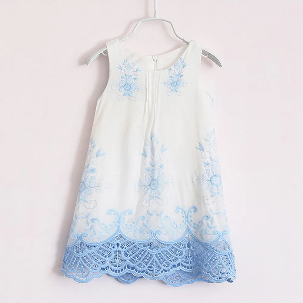 Children Kids Baby Girls Princess Dress Sleeve Embroidery Dresses high quality dropshiping summer dress W620 | Детская одежда и