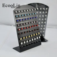 one card 72pcs 36pairs wholesale jewelry lots fashion stainless steel multicolor rhinestone stud earrings lb286