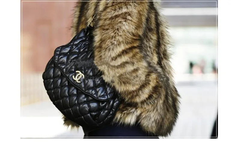 Brown fashion autumn faux mink leather jacket womens winter thicken warm fur leather coat woman slim jackets jaqueta de couro