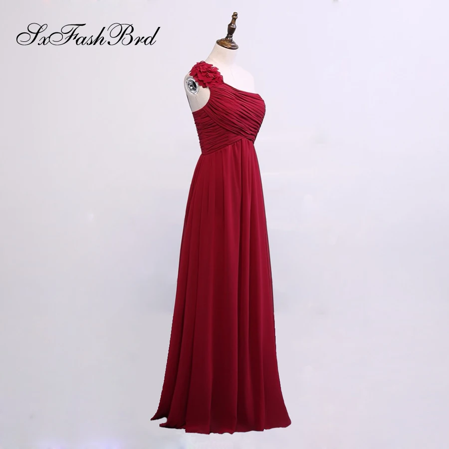 Vestidos De Festa Longo простой халат Soiree цветы на одно плечо длинное шифоновое Формальное