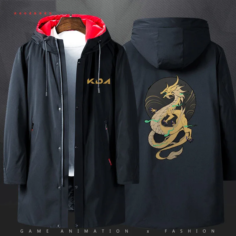 [Фото] 2019 игры Лига Легенд K/DA кДа Akali куртка с капюшоном зимнее длинное пальто