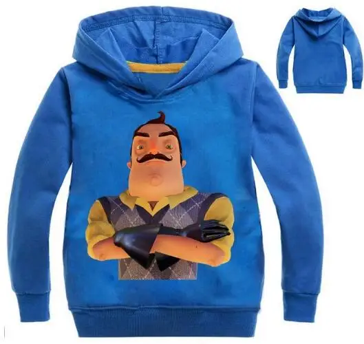 Детские толстовки с капюшоном Hello Neighbor для мальчиков и девочек пуловер футболка