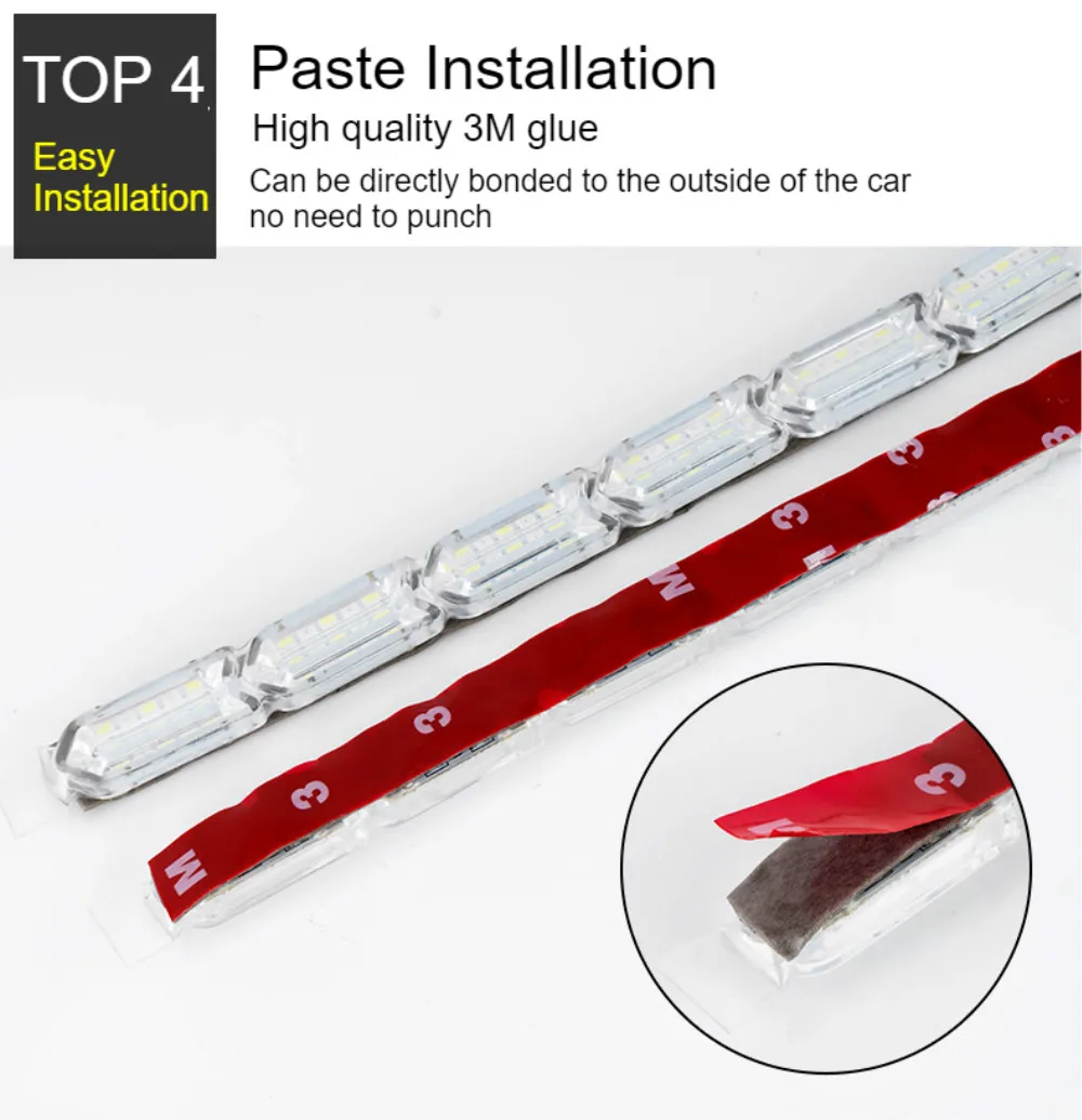 Новейшие дневные ходовые огни 2 шт LED высокая яркость Кристальный слеза дизайн 37-49