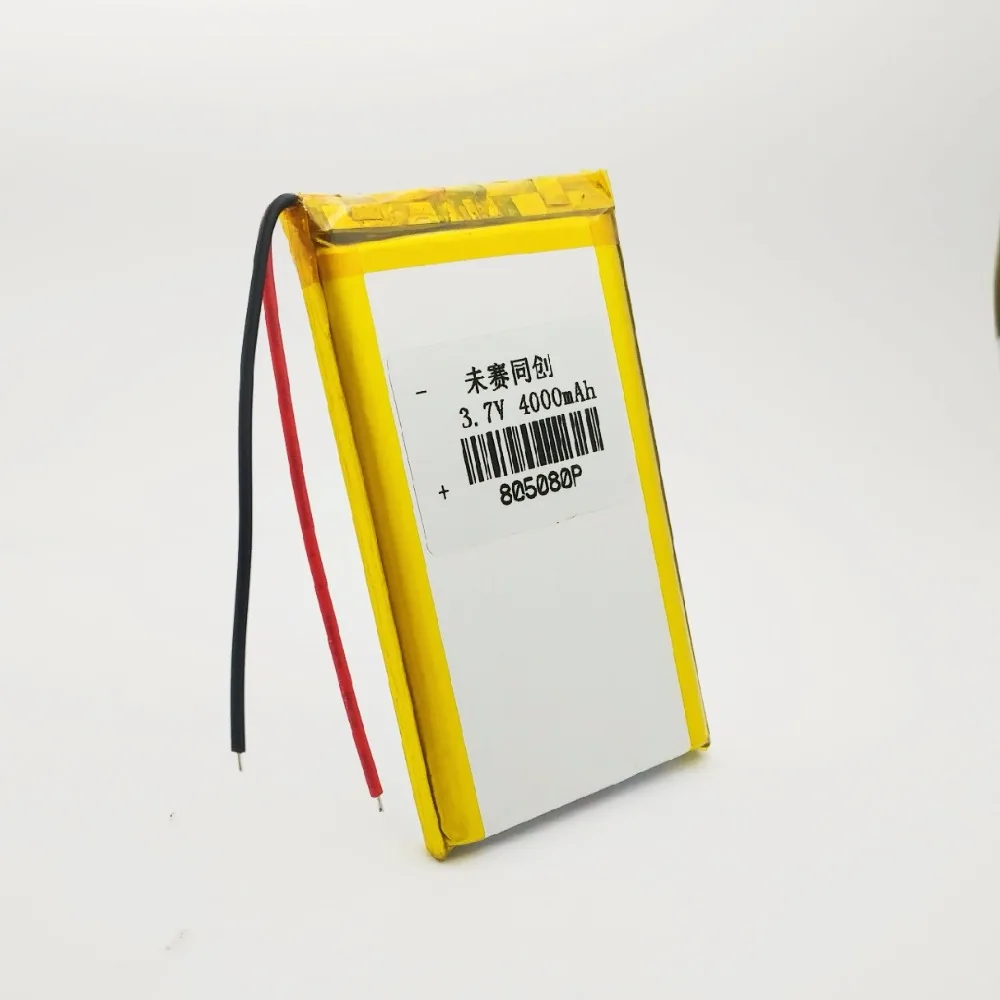 3,7 V литий-полимерная батарея 805080 4AH Мобильная зарядная лампа плоская литий-ионная батарея