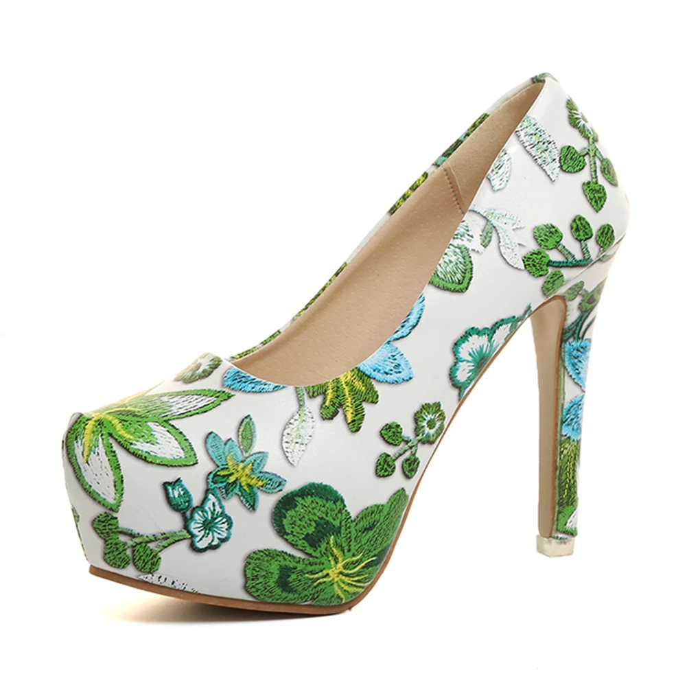 Style B flower SARAIRIS/Новинка; Прямая поставка; пикантные свадебные туфли-лодочки с вышитыми цветами; женские осенние туфли на высоком каблуке; коллекция года; женская обувь; размеры 34-42 - Цвет: Style B flower