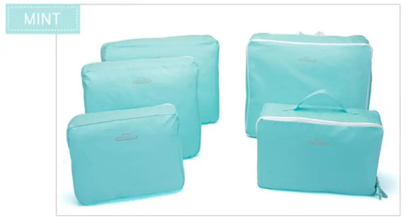 Light Blue 5 шт./компл. высокое качество ткань Оксфорд путешествия сетка мешок Чемодан Органайзер Упаковка Куб организатор дорожные сумки Упаковка Куб - Цвет: Light Blue