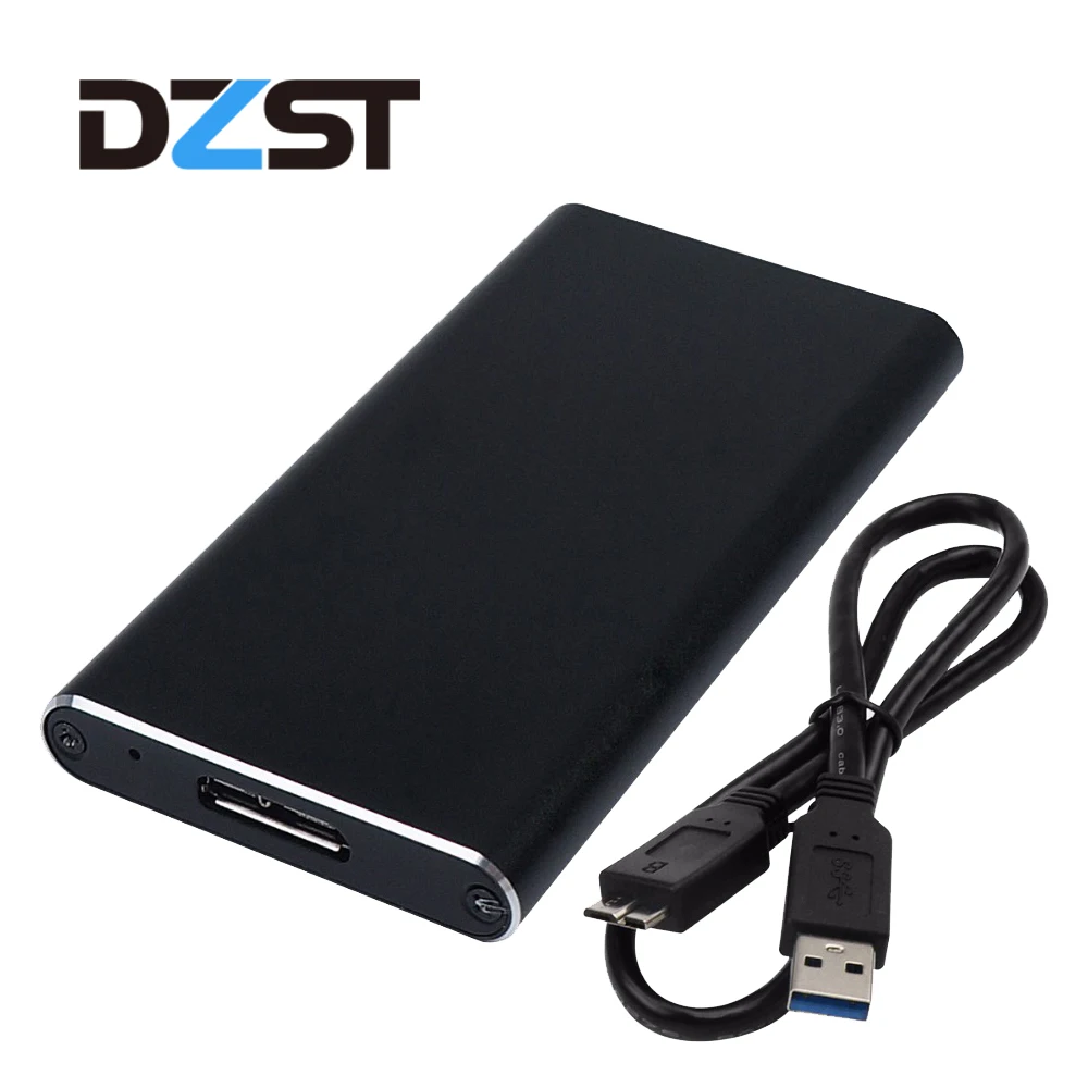 DZLST USB жесткий диск Корпус mSATA для Micro B 3 0 HDD внешний бокс алюминиевый Портативный