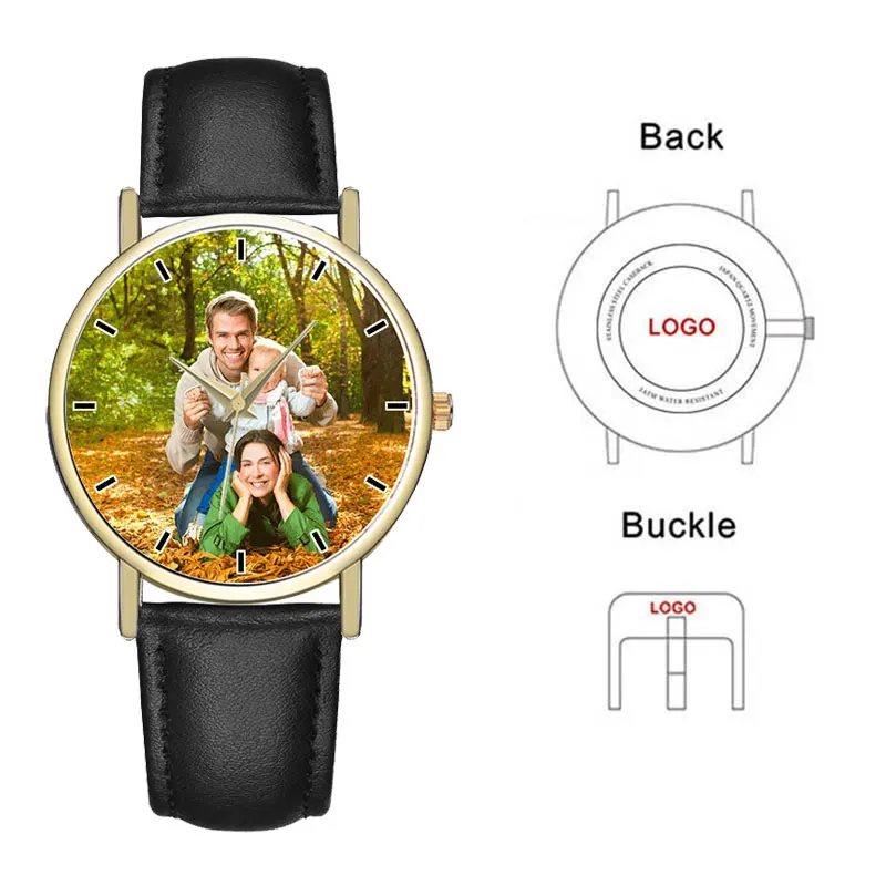 Custom Three Places B-0000 на заказ часы для женщин и мужчин печать ваш рисунок часов пустые персонализированные часы DIY положить свой собственный фото/изображение/текст - Цвет: Custom Three Places