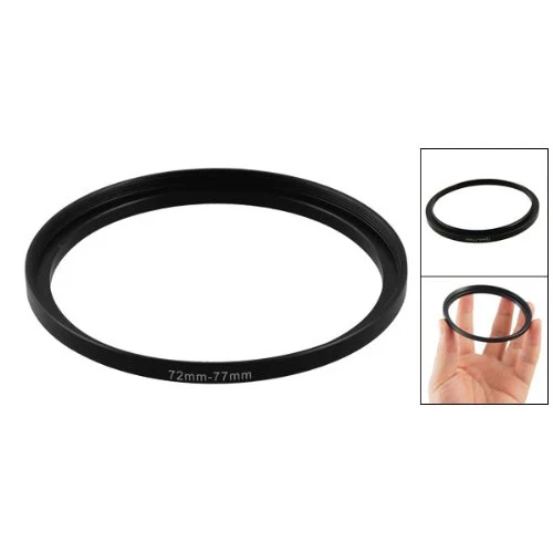 

72mm-77mm Camera Lens Step Up Filter Black Metal Adapter Ring