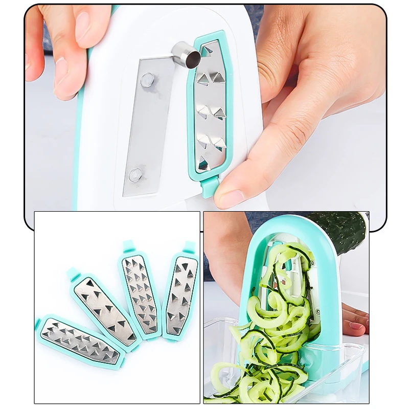 ACEBON 4 шт. Лезвия Многофункциональный Овощной Spiralizer Руководство спираль нержавеющая сталь лезвие измельчитель для фруктов Salsa картофеля