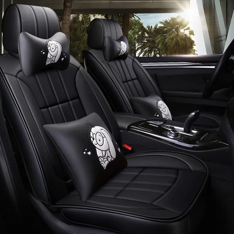 Cartoon Новые роскошные кожаные чехлы для сидений автомобиля для opel astra k h g j grandland x zafira a b meriva b zafira tourer чехлы для сидений автомобилей - Название цвета: Cartoon