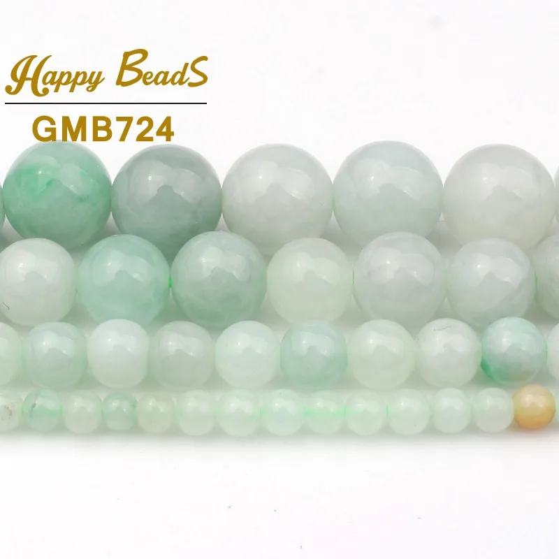 

AAA Natural Genuine Emeralds Jades Stone Beads Gem Smooth Round Loose Spacer Beads For Jewelry Making 4/6/8/10mm Diy Bracelets