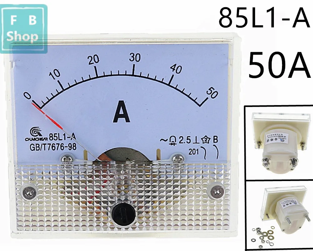 

AC Analog Meter Panel 50A AMP Current Ammeters 85L1 0-50A Gauge