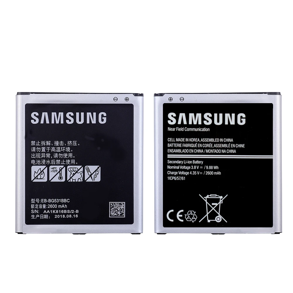 Батарея EB-BG531BBE для samsung Galaxy Grand Prime J3 G530F G531 J5 J500 J3 J320F SM-J320FN G5308 2600 мАч батарея