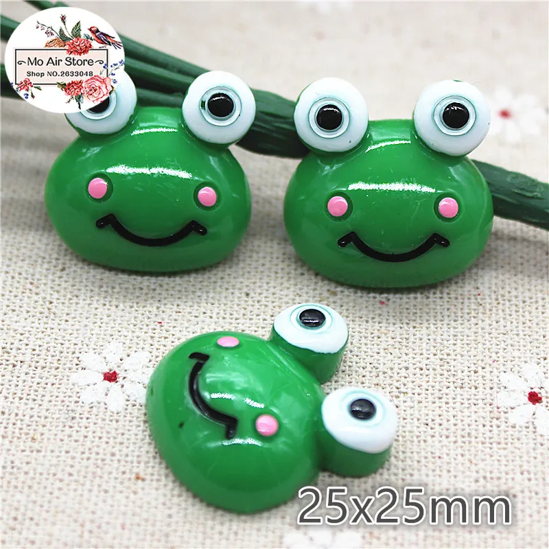 

10pcs resin Cartoon cute kawaii frog flatback cabochon for Hair Bow Center, scrapbook,DIY craft 25mm