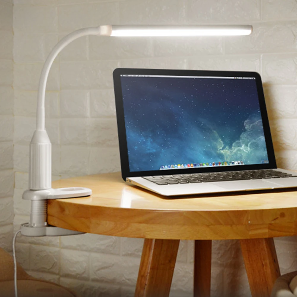 Умная Светодиодная настольная лампа с зажимом перезаряжаемая USB ночник