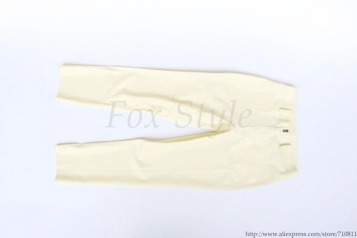 latex  trousers for man jeans in white color rubber