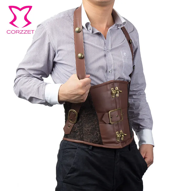 Мужской корсет в стиле стимпанк со стальными косточками|men corset|corset menhot shapers body men |