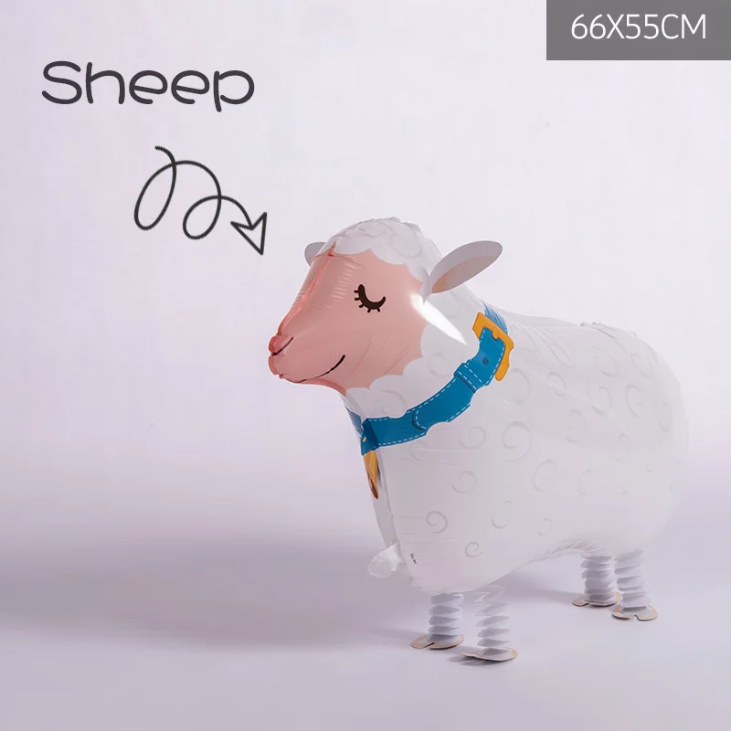 Walking Sheep Шагающие воздушные шары с животными Милая кошка панда динозавр Тигр Жираф джунгли вечерние детские мальчики девочки декорации с днем рождения воздушные шары - Цвет: Walking Sheep