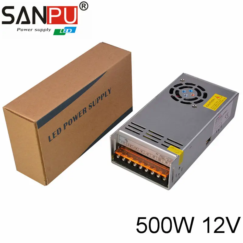 Светодиодный источник питания 12 В 500 Вт драйвер адаптер переключение 220 до