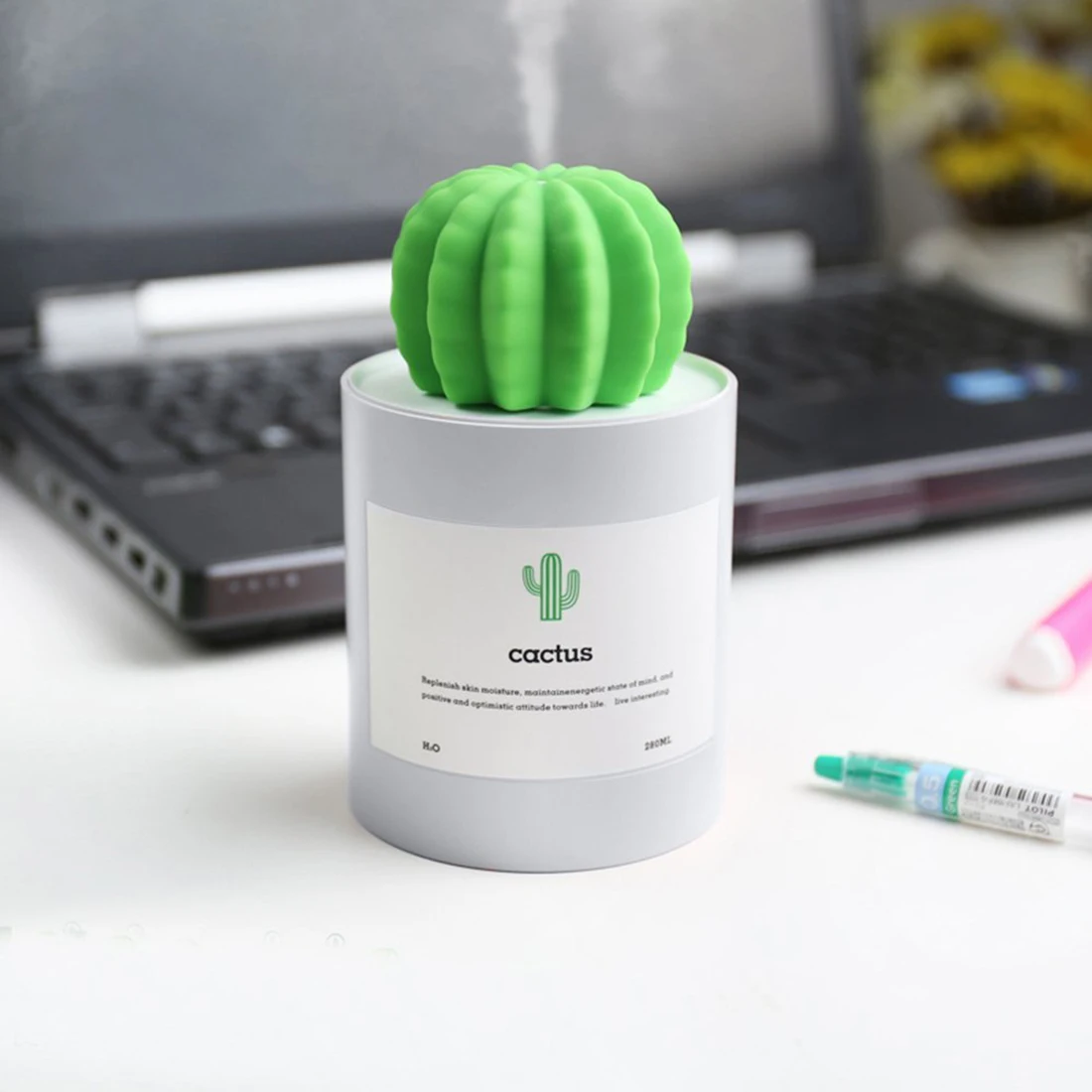 Cactus model diffuser Aromatherapy Air usb Humidifier Aroma Diffuser Mini Touch Button Essential Oil Home Office Mist M | Бытовая