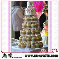 clear 6 tier acrylic table top wedding cupcakes stand plexigalss wedding cupcake case party decoration