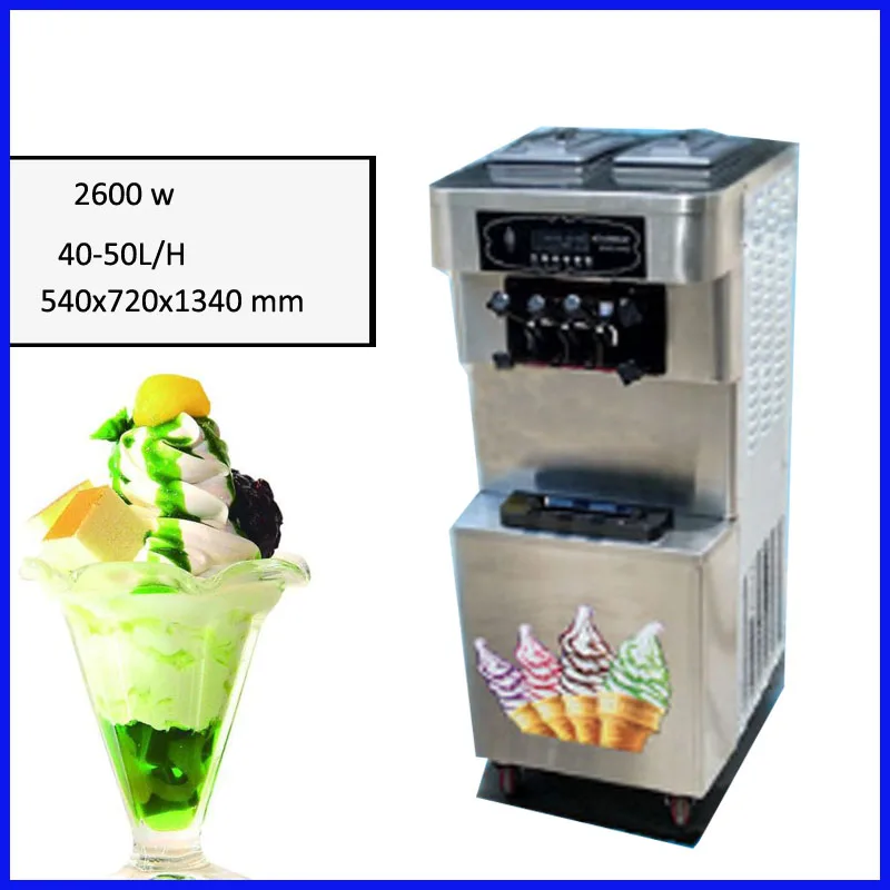 

The Best selling Soft Ice Cream Machine frozen yogurt Mute design with Egg tray 3 flavors and Stainless steel appearance