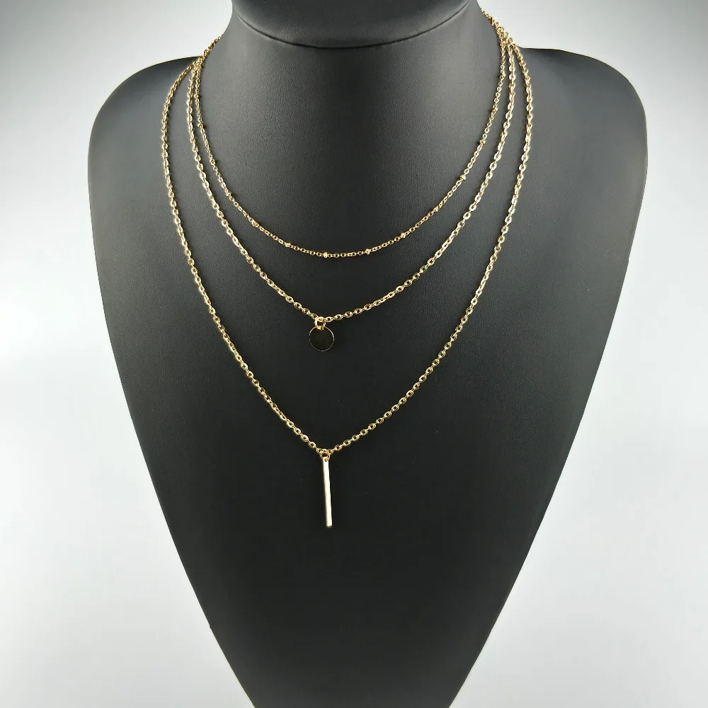 Женское модное ювелирное ожерелье s & Подвески 3 многослойное с кисточкой Шарм бар