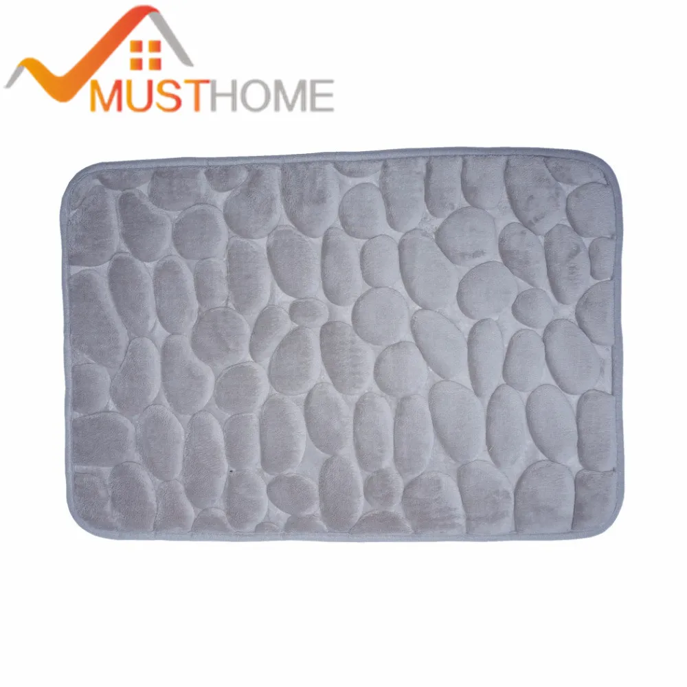 Серый 3D пенопластовый коврик для ванной с эффектом памяти нескользящий SBR нижний