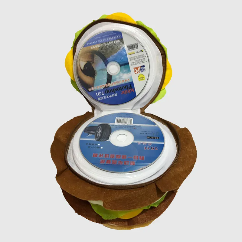 Ymjywl чехол для CD Двойной бургер CD пакет Мультяшные Плюшевые игрушки 40 дисковая емкость может храниться CD VCD DVD CD-R CD-RW