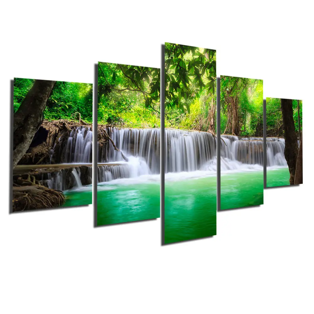 5 панелей без рамки натуральный пейзаж настенная живопись принт водопад на