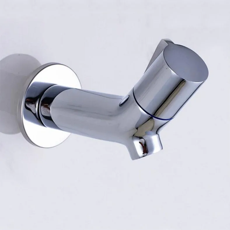 Fee Shipping Chrome Bibcock Faucet Brass Wall mounted Bathroom Washing Machine tap garden faucet Outdoor bathroom water mixer |