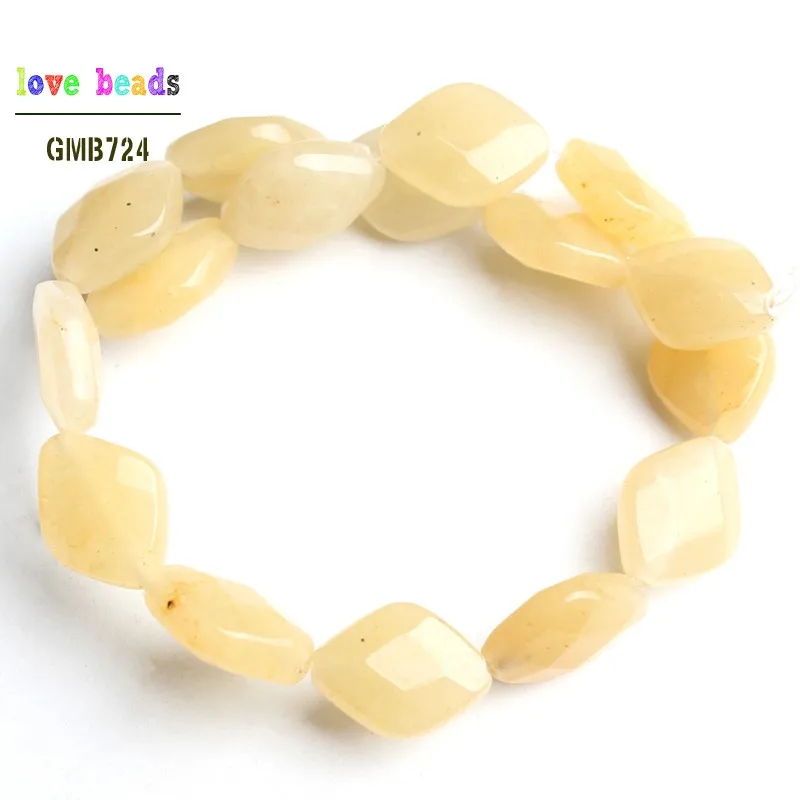 yellow jade 10x13 мм натуральный граненый камень ромб бусины для самостоятельного изготовления ювелирных изделий браслет 16 шт Бусины - Цвет: yellow jade