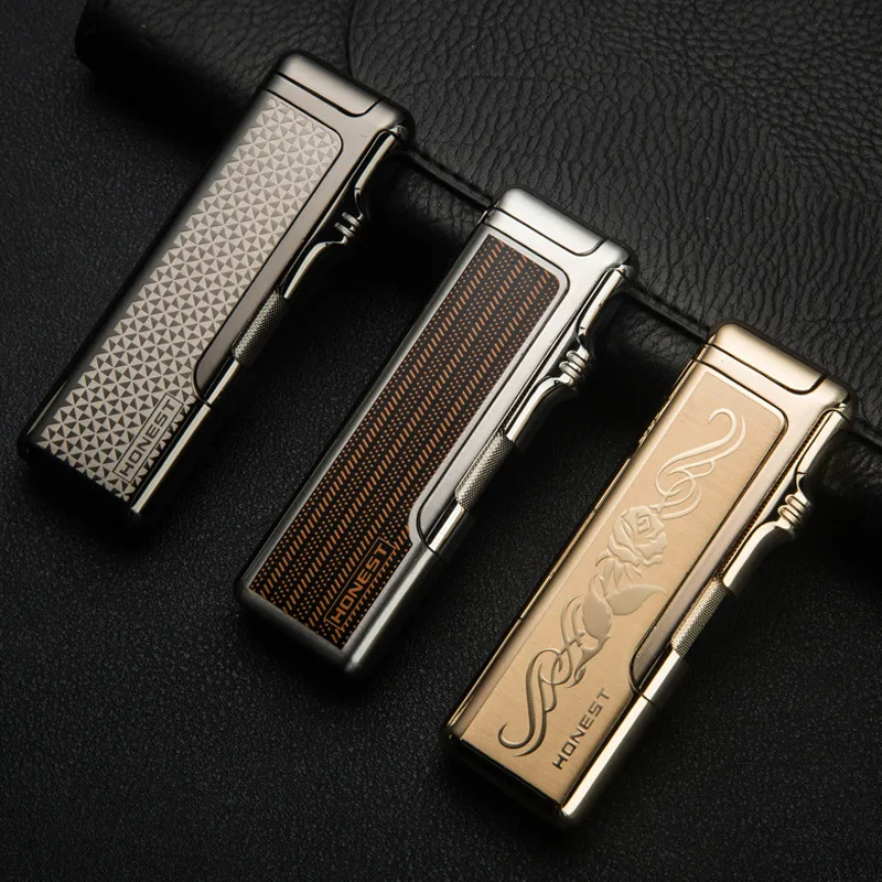 1pcs high quality 3 color lighter butane gas windproof Lighter for men isqueiro as christmas gift cigarette tool encendedor | Дом и сад