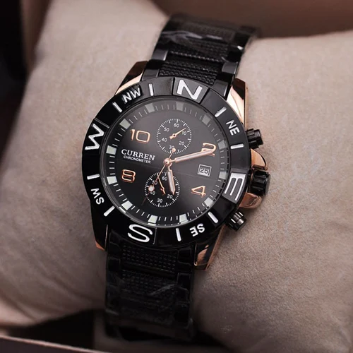 Curren бренд 3ATM водонепроницаемый из нержавеющей стали кварцевые наручные часы