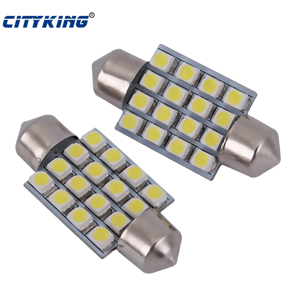 100 шт. гирлянда led 36 мм 39 41 31 3528 1210 SMD 16LED белый свет Купол C5W 16SMD авто лампа|car dome light|led