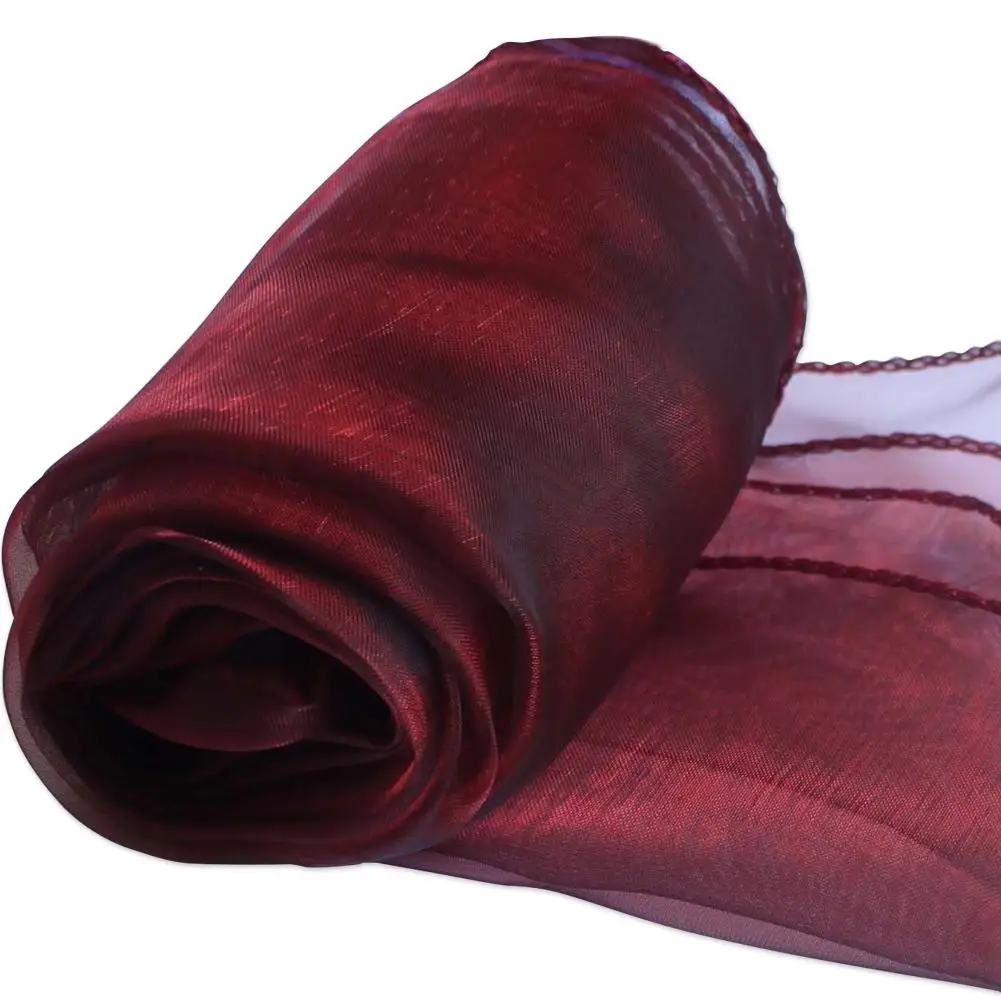 Wine Red 30x275 см мягкие прозрачные тканевые марлевые элементы из органзы, настольные дорожки для свадебной вечеринки, банкета, украшения, принадлежности для стульев, банты - Цвет: Wine Red