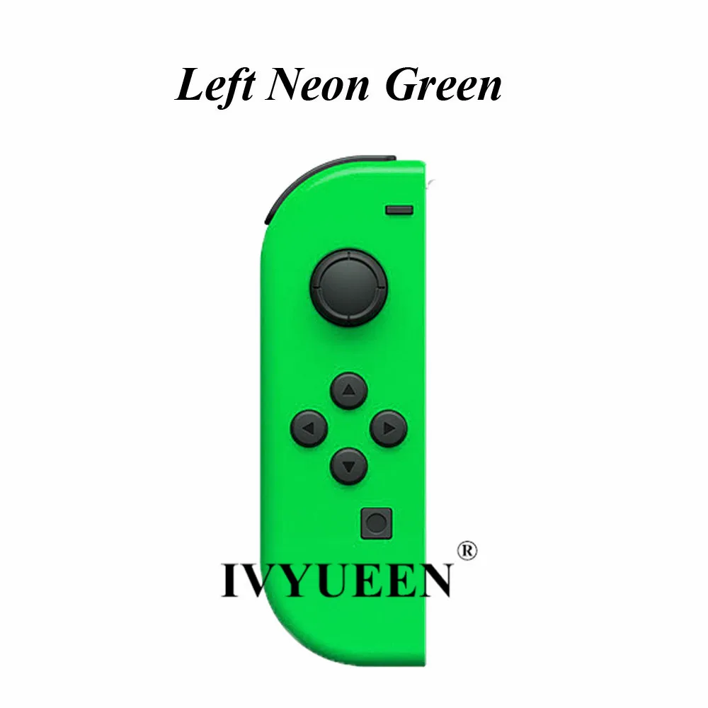 Left Neon Green Чехол-накладка IVYUEEN для Kind Switch NS Joy Con с корпусом, зеленый, желтый, розовый, левый/правый джойстик, чехол для контроллера, аксессуары для игр - Цвет: Left Neon Green