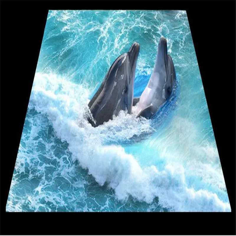 3D стерео обои на заказ самоклеящиеся наклейки стену с изображением дельфинов для