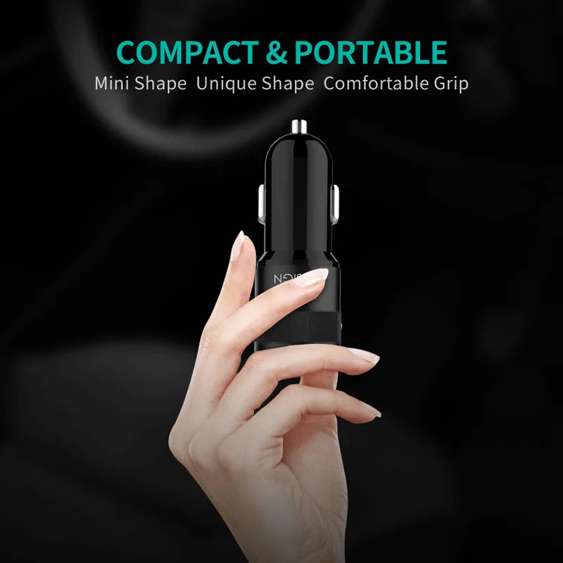 TOTU Universal Dual USB Car Charger 2.4A Fast Charging Mini Smart Auto Car-Charger Adapter For iPhone X 8 7 Plus Samsung S9 | Мобильные