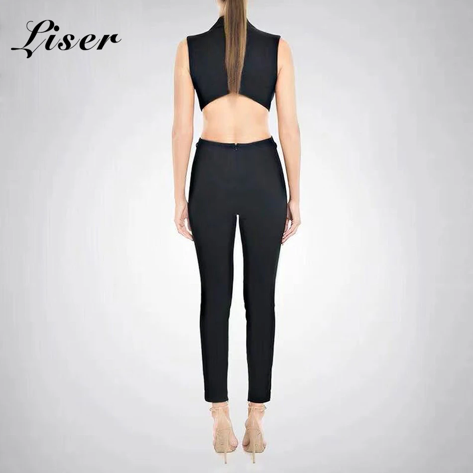 Liser 2018 новый летний женский комбинезон с v образным вырезом и пуговицами Jumpuit