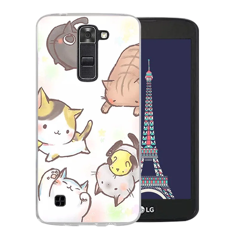 Мягкий силиконовый чехол с роскошным рисунком кошки удачи для LG K7/Tribute 5 LS675/X210 X210DS