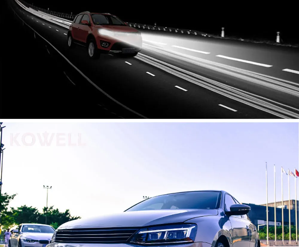 KOWELL автомобильный Стайлинг для vw jetta фары для VW jetta MK6 фары с светодиодный направляющий автомобильный Стайлинг Биксеноновые линзы для парковки