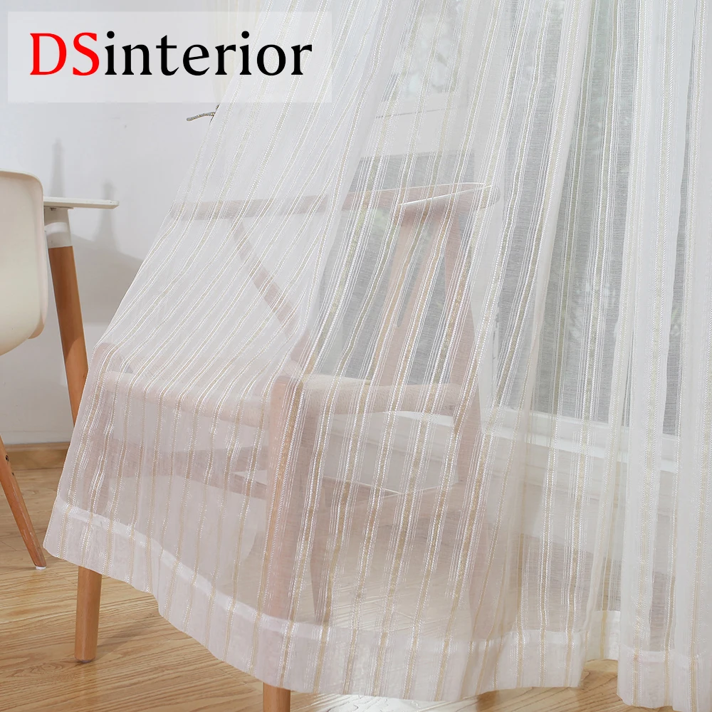 DSinterior полосатая тюль занавес для окон кухни или спальни гостиной | Дом и сад