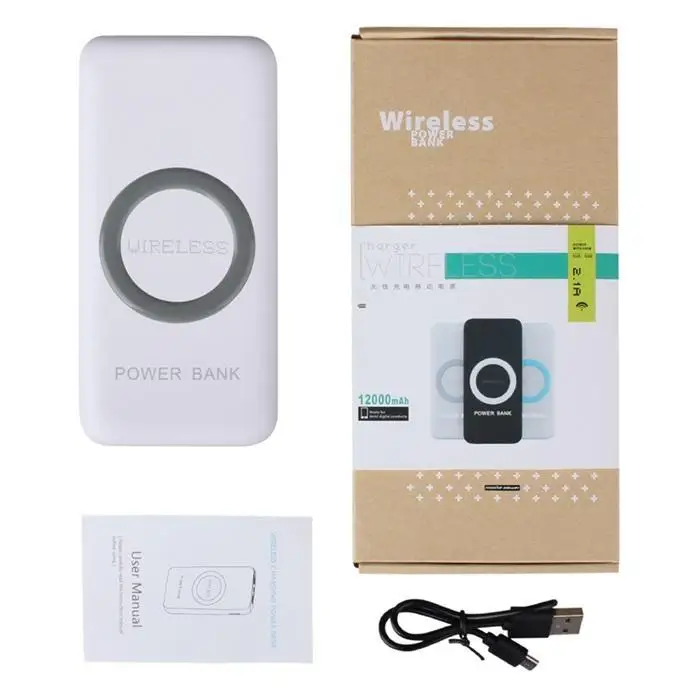 12000 мАч power bank беспроводной 5 в 2A внешний аккумулятор carregador portatil PoverBank Поддержка