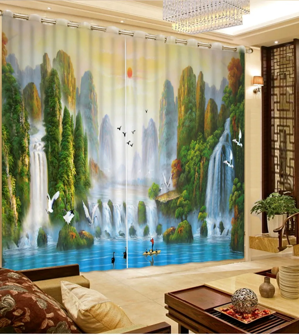 custom modern curtains Wonderland landscape for kitchen living room luxury window | Дом и сад