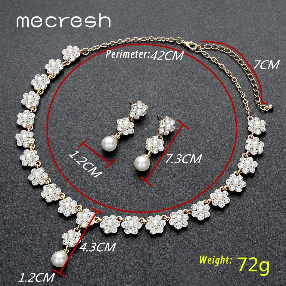 Mecresh милый свадебный цветок с кристаллами набор украшений для женщин имитация