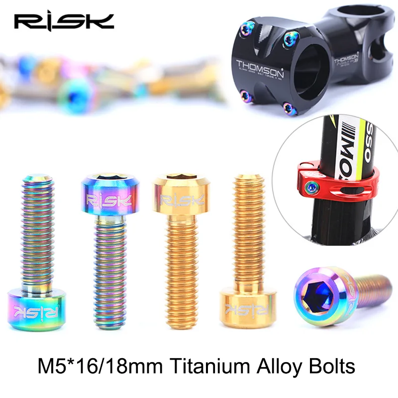6 шт. титановые болты для велосипеда M5 * 16 мм/M5X18 мм|titanium stem bolt|stem boltcycling |