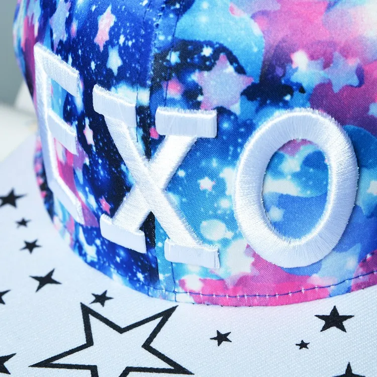 Kpop exo хип хоп кепка К поп Весна Лето Корейская бейсболка простая Кепка к